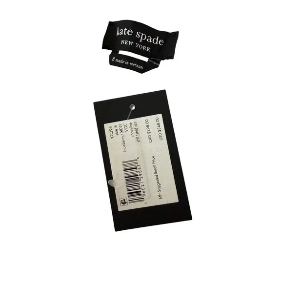 Kate Spade Blue & White Shell Tie-shoulder Dress NWT Size 8 - Picture 11 of 13